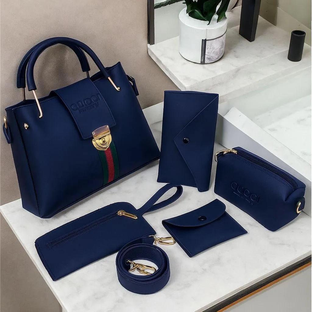 👜 5-Piece Handbag Set for Women – Elegant Black Combo 🖤