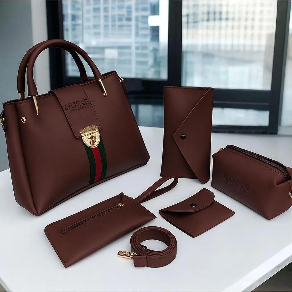 👜 5-Piece Handbag Set for Women – Elegant Black Combo 🖤