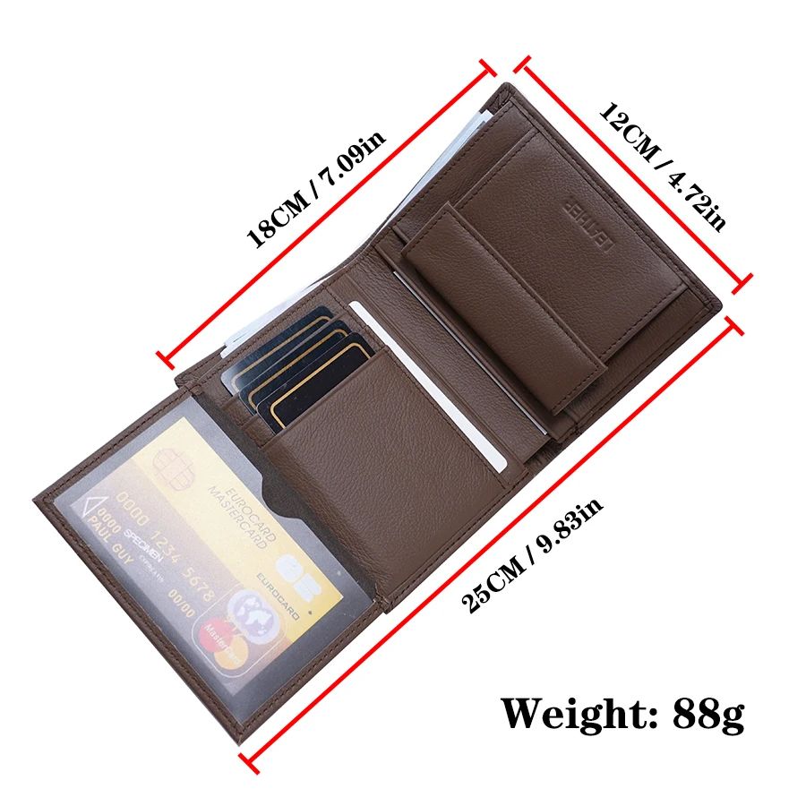 Genuine Leather Men Wallets Short Male Purse Card Holder Wallet Men Fashion RFID anti-theft Wallet for men and women