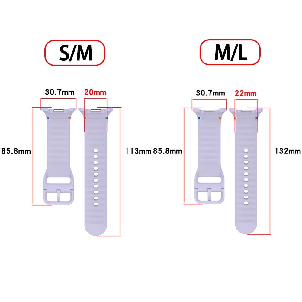 Official Silicone Strap for Samsung Galaxy Watch 8 44mm 40mm/8 Classic 46mm Band Breathable Wristband Sport Bracelet Accessories
