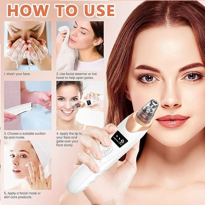 Professional Blackhead Remover Vacuum – Deep Cleansing Pore Cleaner | 5 Heads Acne Suction Device for Face Care