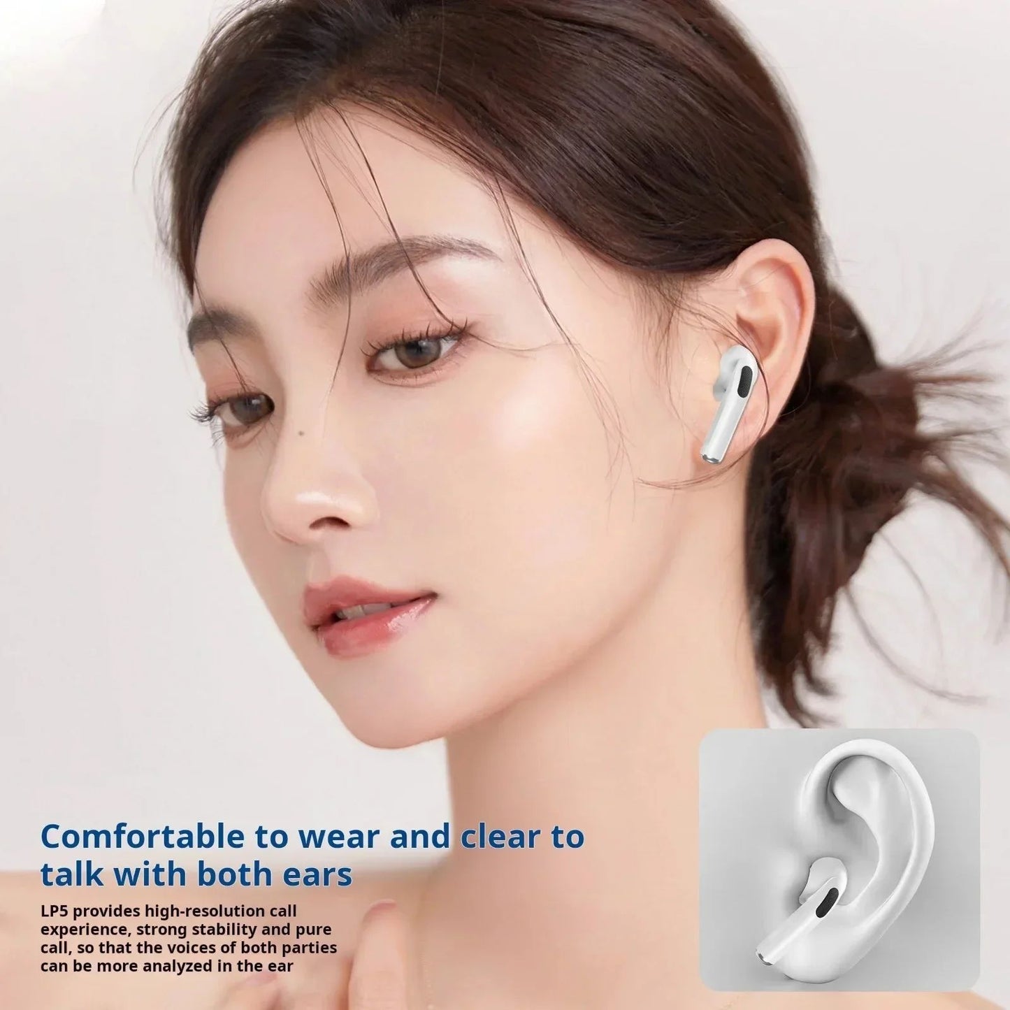 TWS wireless Bluetooth earphones with built-in microphone noise cancelling earphones IPX5 waterproof sports earphones
