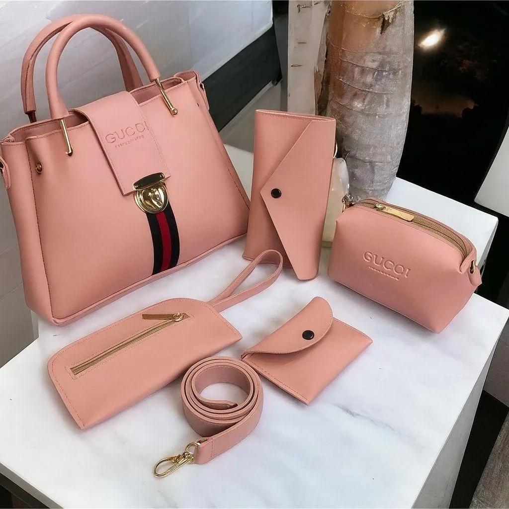 👜 5-Piece Handbag Set for Women – Elegant Black Combo 🖤