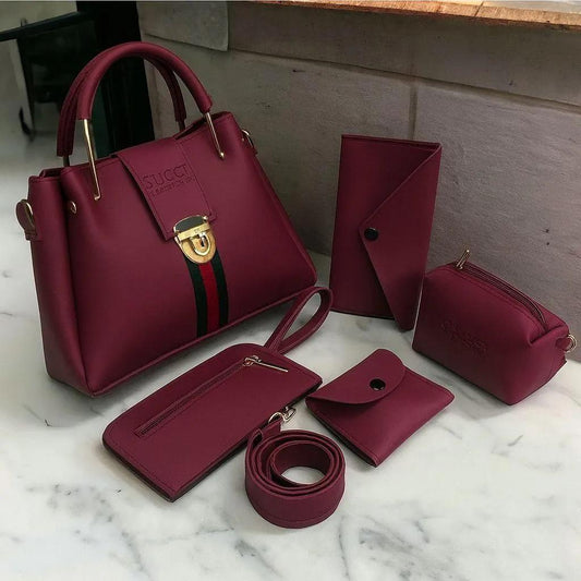 👜 5-Piece Handbag Set for Women – Elegant Black Combo 🖤
